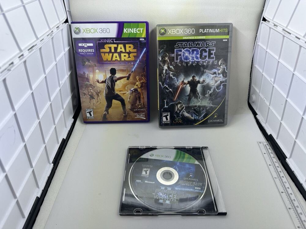 Force Unleashed 1 & 2 Star Wars Kinect Xbox 360 e Game LOT Bundle Fast Shipping